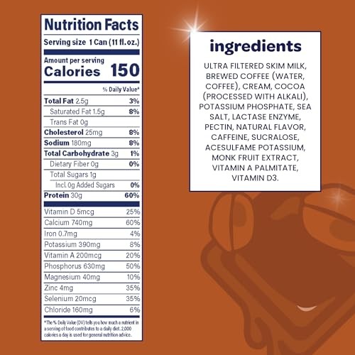 Nurri - 30g Protein Ultra Filtered Milk Shake – Mocha- Lactose Free, Low Sugar, 150 Calories, 10 Vitamins and Minerals - 11 Fl Oz, 10 Cans thumbnail