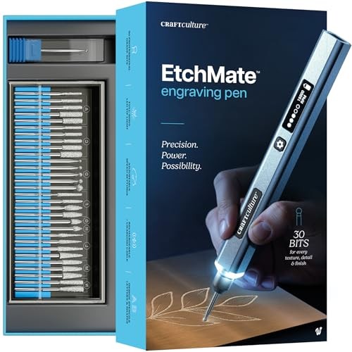 EtchMate Engraving Pen for Metal, Wood, Glass, Plastic & All Materials - Engraver Pen Tool - Teen Boy Gifts - Unique Gifts for Women, Teenage Girl - C