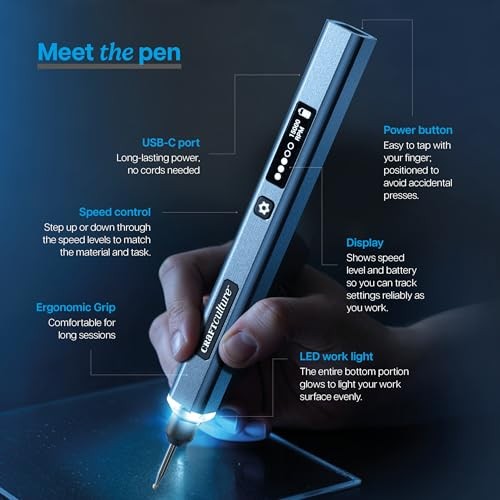 EtchMate Engraving Pen for Metal, Wood, Glass, Plastic & All Materials - Engraver Pen Tool - Teen Boy Gifts - Unique Gifts for Women, Teenage Girl - C