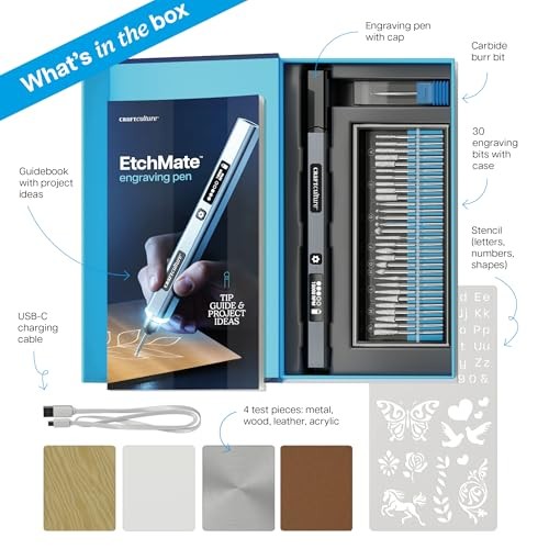 EtchMate Engraving Pen for Metal, Wood, Glass, Plastic & All Materials - Engraver Pen Tool - Teen Boy Gifts - Unique Gifts for Women, Teenage Girl - C