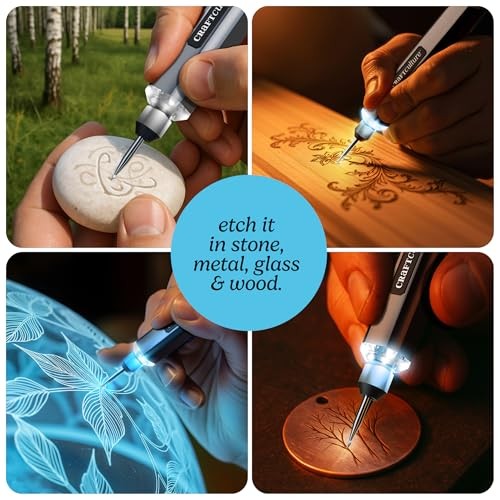 EtchMate Engraving Pen for Metal, Wood, Glass, Plastic & All Materials - Engraver Pen Tool - Teen Boy Gifts - Unique Gifts for Women, Teenage Girl - C