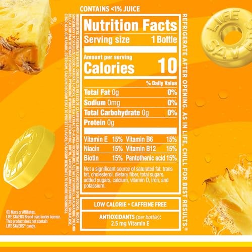 Sparkling Ice LIFESAVERS Pineapple, Zero Sugar Flavored Sparkling Water, with Vitamins and Antioxidants, Low Calorie Beverage, 17 Fl Oz Bottles (Pack  thumbnail