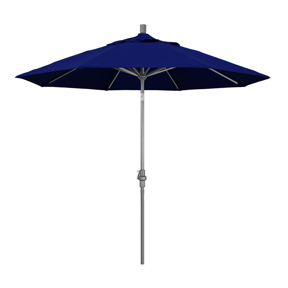 Golden State Collection GSCU908010-5499 9' Patio Umbrella with Hammer Tone Aluminum Pole Aluminum Ribs Collar Tilt Crank Lift with Sunbrella 1A True