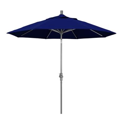 Golden State Collection GSCU908010-5499 9' Patio Umbrella with Hammer Tone Aluminum Pole Aluminum Ribs Collar Tilt Crank Lift with Sunbrella 1A True thumbnail