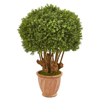 Nearly Natural Indoor/Outdoor 39 in. Boxwood Artificial Topiary Tree in Terracotta Planter thumbnail
