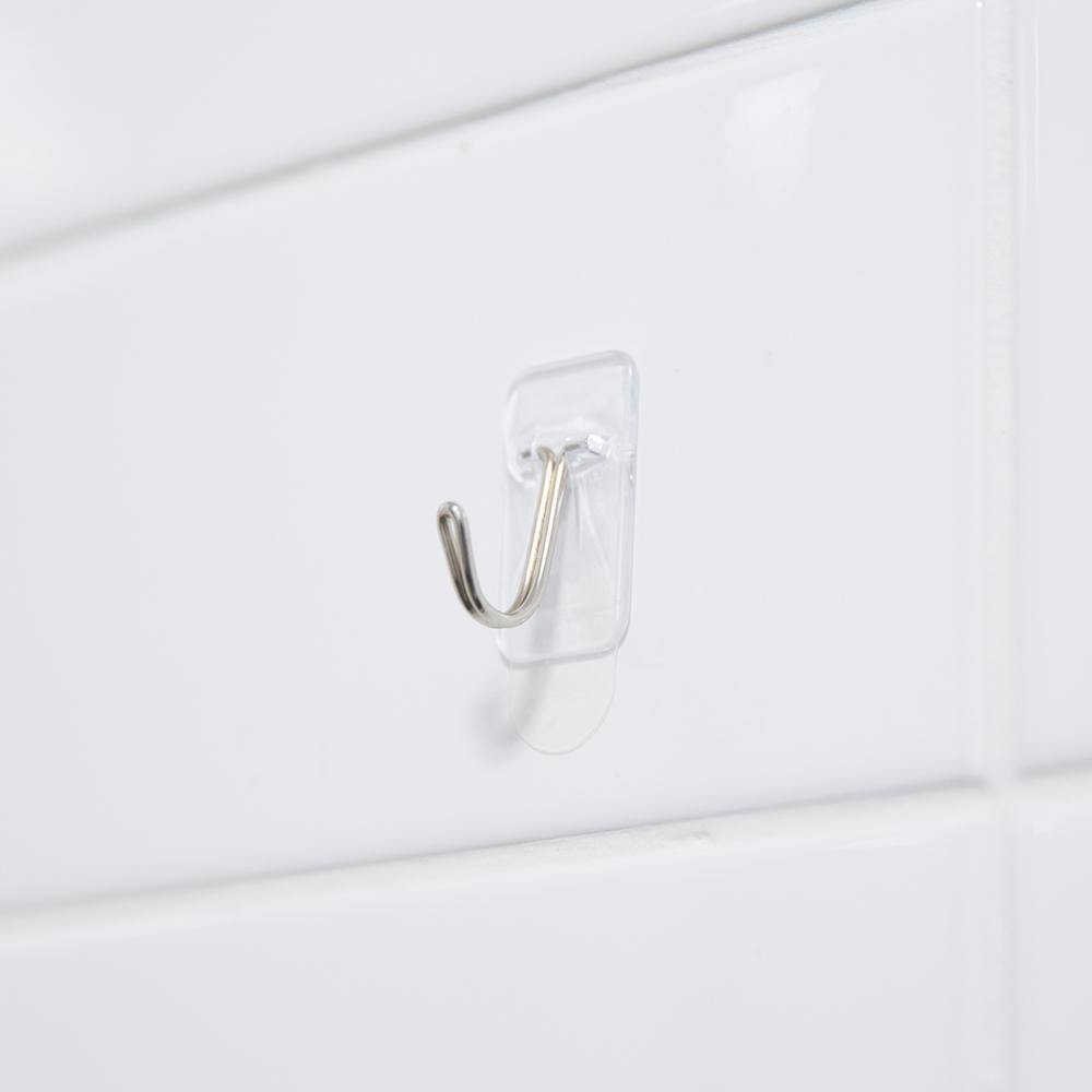 Permastik Clear Small Kitchen Wire Hooks Value with Removable Adhesive Strips and Humidity Resistant (54-Pack)