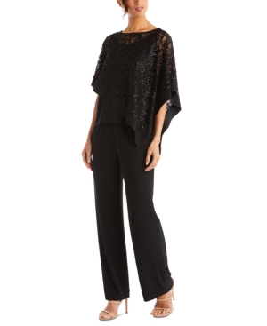 R & M Richards 2-Pc. Sequinned Poncho & Pants Set