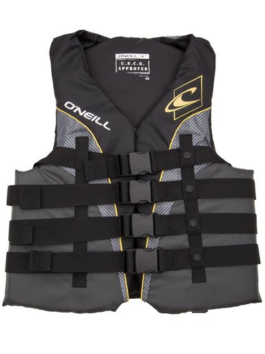 ONeill Mens Superlite USCG Life Vest XXXL Black/Graphite/Smoke/Yellow 4723