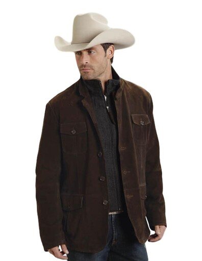 Stetson Western Jacket Mens Lamb Suede 11-097-0539-0701 BR