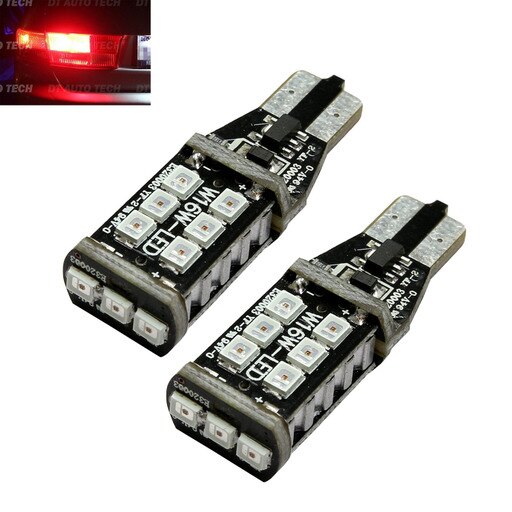 2X T10 921 912 Red LED 3RD Brake High Mount Stop Light Bulbs 60W High Power 3535