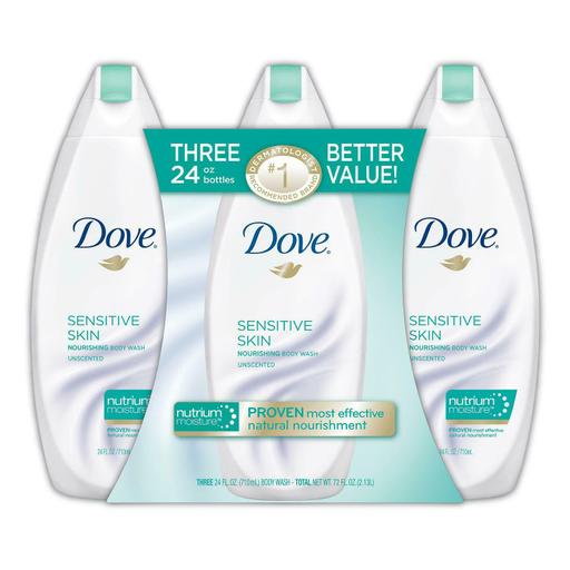 Dove Nourishing Body Wash, Sensitive Skin 24 Fl. Oz, 3 Pk.