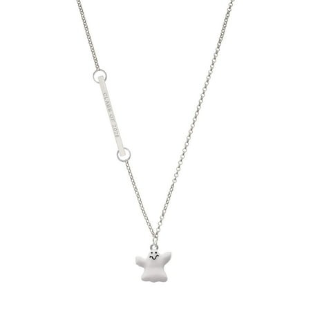 Delight Jewelry Silver-tone White Ghost - Silvertone Class of 2026 Delicate Bar Necklace  18.75