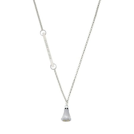 Delight Jewelry Two-tone 3-D Ghost with Black Crystals - Silvertone Class of 2026 Delicate Bar Necklace  18.75