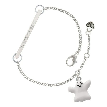 Delight Jewelry Silver-tone White Ghost - Silvertone Class of 2026 Delicate Bar Bracelet  8.5