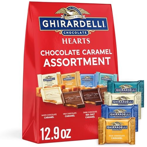 GHIRARDELLI Chocolate Caramel SQUARES Assortment, 12.9 Oz Bag Premium Milk, Dark, and White Chocolate with Luscious Caramel Filling thumbnail
