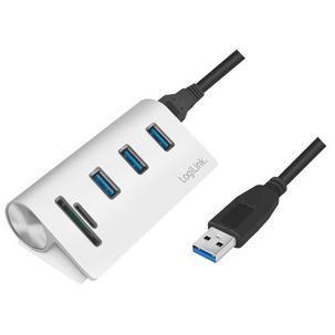 LogiLink CR0045 USB 3.0 Hub Aluminium with SD Reader Silver