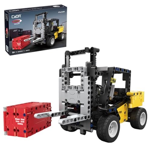 JAMARA 402885 CADA Brick Forklift - Construction Vehicles from 8 Years - Technical Toy for Children - Gift Idea for Children - Vehicle in Clamping Blo