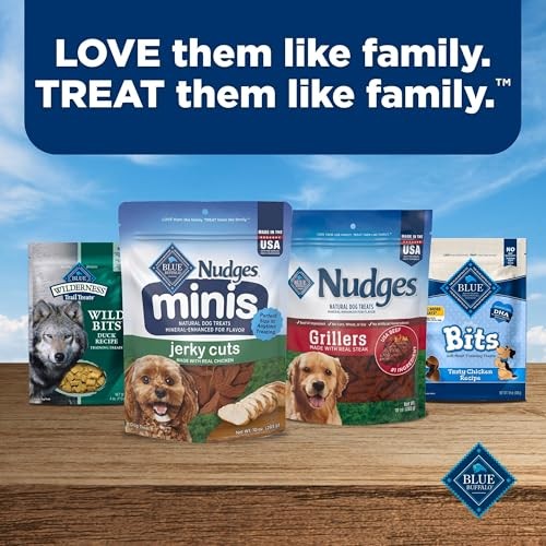 Blue Buffalo Nudges Minis Jerky Cuts Made with Real Chicken, Natural Dog Treats Mineral-Enhanced for Flavor, 10 Oz. Bag thumbnail