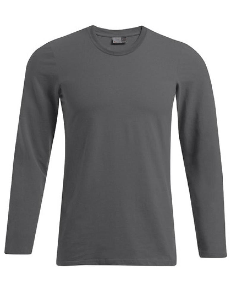 Light Grey (Solid) - Men´s Slim Fit-T Longsleeve Herren T-Shirt