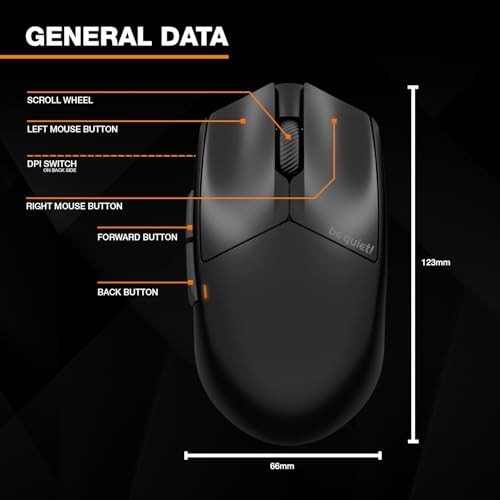 Be Quiet! Dark Perk | Sym Mouse Gaming Right-hand RF Wireless + USB Type-C Optical 32000 DPI thumbnail