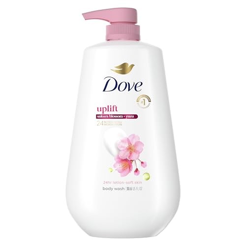 Dove Sakura Body Wash for 24hr Lotion-Soft Skin Uplift Sakura Blossom & Yuzu Moisturizing Skin Cleanser with No Sulfates No Parabens  30.6 Fl Oz