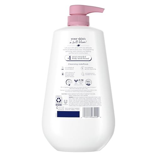 Dove Sakura Body Wash for 24hr Lotion-Soft Skin Uplift Sakura Blossom & Yuzu Moisturizing Skin Cleanser with No Sulfates No Parabens  30.6 Fl Oz thumbnail