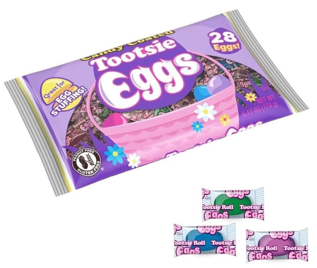 6.17oz/28ct Bag TOOTSIE Eggs Easter Candy Coated Chocolate Seasonal Variety Pack