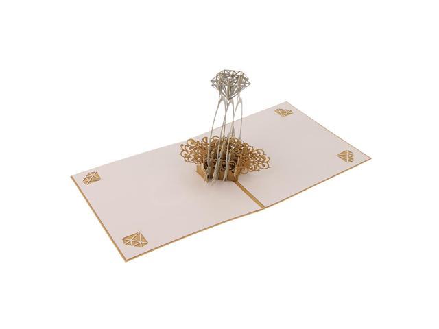 3D Pop up Ring Wedding Greeting Invitation Cards with Envelope