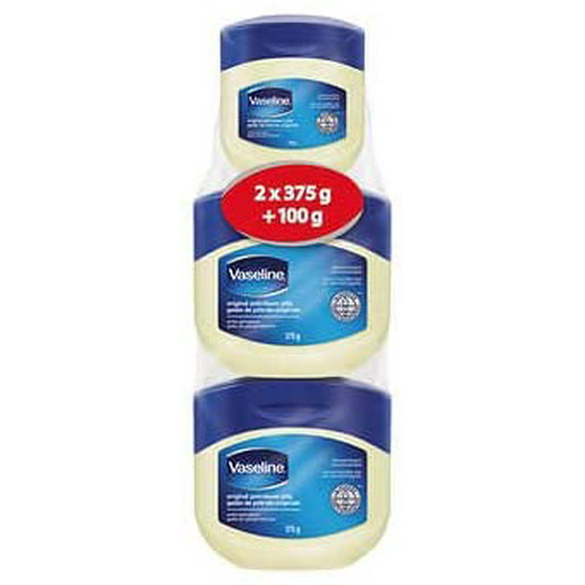 Vaseline Original Petroleum Jelly, 2 Packs of 375 G + 100 G 375 G