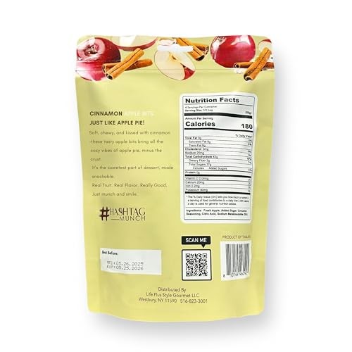 Premium Cinnamon Apple Bits 7 Oz Soft & Chewy All Natural 100% Real Dried Apple Fruit Slices Snack Tart & Sweet, Resealable Bag No Artificial Colors a thumbnail