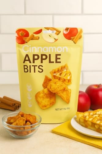 Premium Cinnamon Apple Bits 7 Oz Soft & Chewy All Natural 100% Real Dried Apple Fruit Slices Snack Tart & Sweet, Resealable Bag No Artificial Colors a thumbnail
