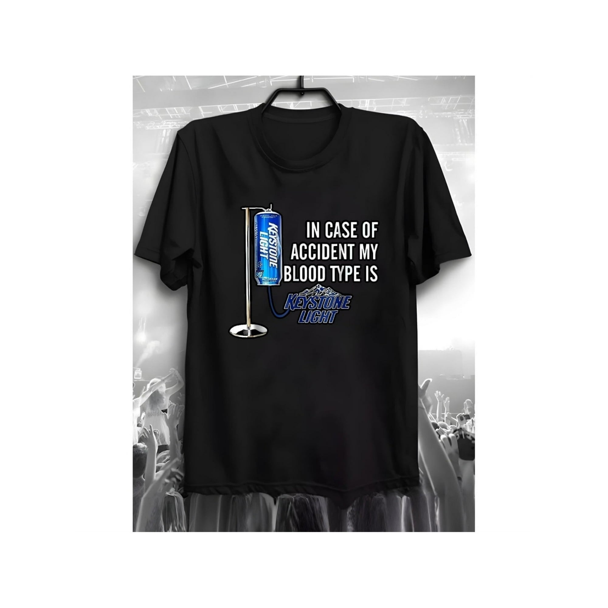 Generic Keystone Light Beer Can Print T-Shirt Tee Top Cotton Casual & Comfortable Perfect for Daily Wear or Sports