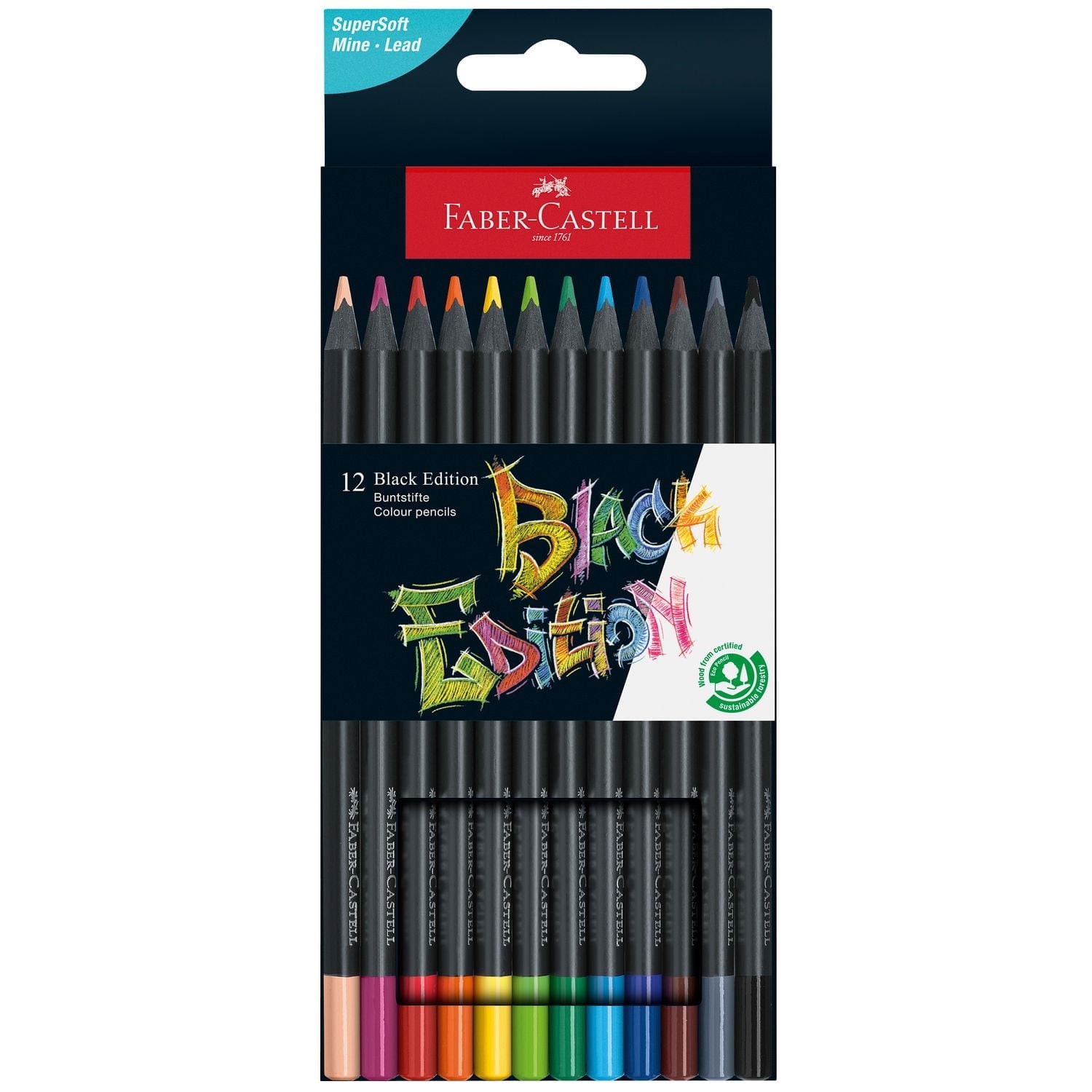 Faber-Castell Black Edition Color Pencil 12 Ct