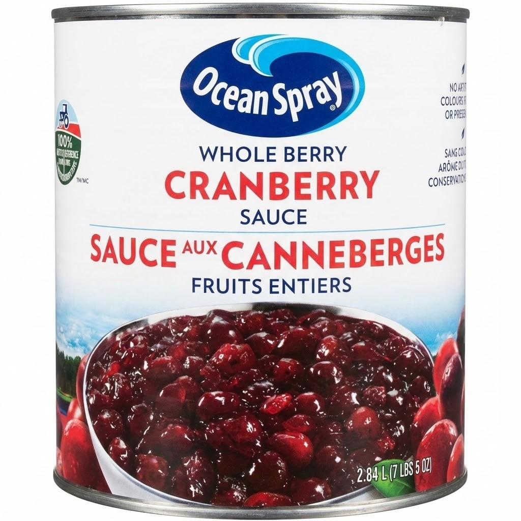 Ocean Spray Canada Ocean Spray Whole Berry Cranberry Sauce - 2.84 L (7 Lb 5 Oz) Foodservice Size Bulk Can Whole Berry 2.84l