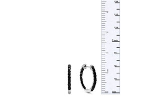 1 Carat Black Diamond Pave Inside Out Hoop Earrings Crafted in Solid Sterling Silver by SuperJeweler thumbnail