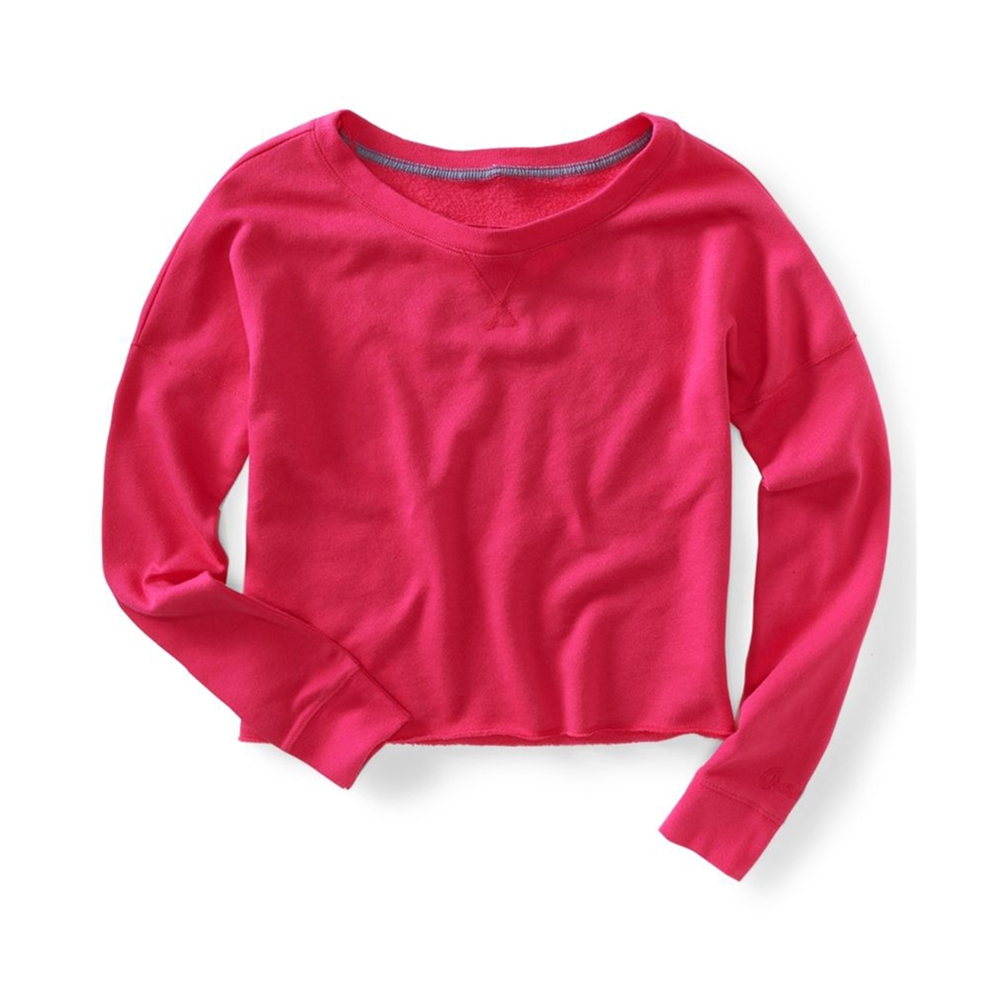 Aeropostale Womens Wide Cropped Crew Knit Sweater  Pink  X-Small