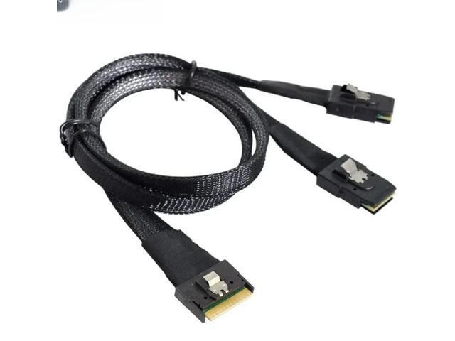 For SlimSAS SFF-8654 8I 74P to 2 Ports SAS SFF-8087 Server Con Tion Cable