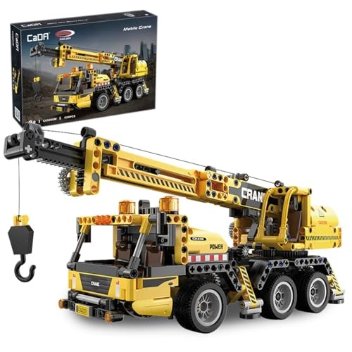 JAMARA 402886 CADA Mobile Crane Bricks – Construction Vehicles from 8 Years, Technical Toy for Children, Gift Idea for Children, Vehicle in Clamping