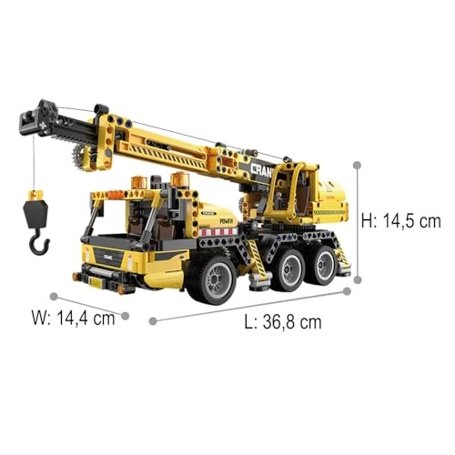 JAMARA 402886 CADA Mobile Crane Bricks – Construction Vehicles from 8 Years, Technical Toy for Children, Gift Idea for Children, Vehicle in Clamping thumbnail