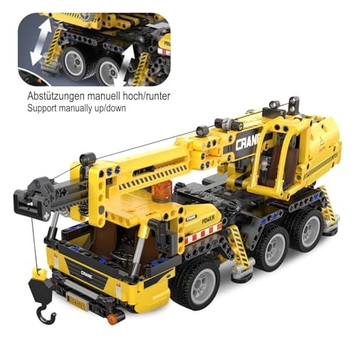JAMARA 402886 CADA Mobile Crane Bricks – Construction Vehicles from 8 Years, Technical Toy for Children, Gift Idea for Children, Vehicle in Clamping thumbnail