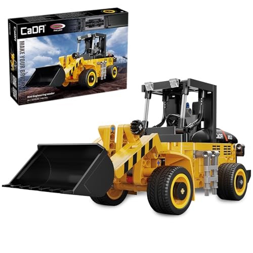 JAMARA 402887 CADA Wheel Loader 1:15 Bricks - Construction Vehicles from 8 Years, Technical Toy for Children, Gift Idea for Children, Vehicle in Clamp