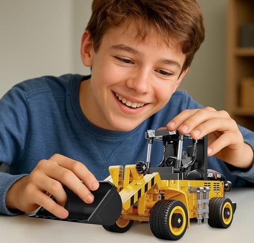 JAMARA 402887 CADA Wheel Loader 1:15 Bricks - Construction Vehicles from 8 Years, Technical Toy for Children, Gift Idea for Children, Vehicle in Clamp thumbnail