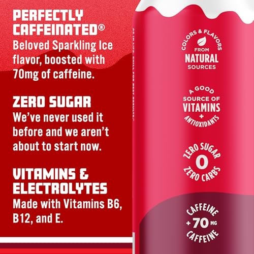 Sparkling Ice® Caffeine Soda Shoppe Cherry Cola Perfectly Caffeinated® Sparkling Water with 70mg Caffeine, Zero Sugar, with Antioxidants and Vitamin thumbnail
