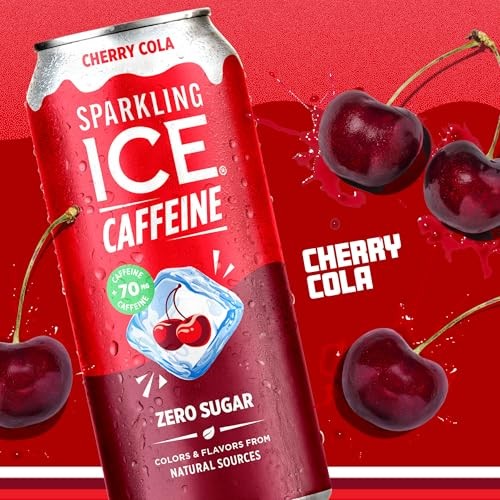 Sparkling Ice® Caffeine Soda Shoppe Cherry Cola Perfectly Caffeinated® Sparkling Water with 70mg Caffeine, Zero Sugar, with Antioxidants and Vitamin thumbnail