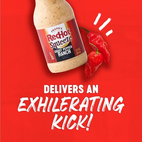 Frank’s RedHot Hot Sauce, Ghost Pepper Ranch, Squeeze Bottle, Hot Heat, Ghost Pepper Heat and Cool, Creamy Ranch, Squeeze on Burgers, Pizza, Salads, thumbnail