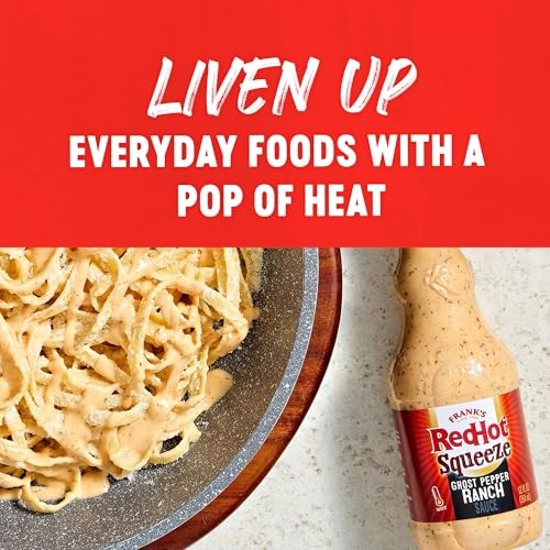 Frank’s RedHot Hot Sauce, Ghost Pepper Ranch, Squeeze Bottle, Hot Heat, Ghost Pepper Heat and Cool, Creamy Ranch, Squeeze on Burgers, Pizza, Salads, thumbnail