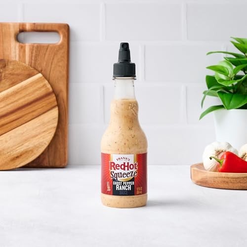 Frank’s RedHot Hot Sauce, Ghost Pepper Ranch, Squeeze Bottle, Hot Heat, Ghost Pepper Heat and Cool, Creamy Ranch, Squeeze on Burgers, Pizza, Salads, thumbnail