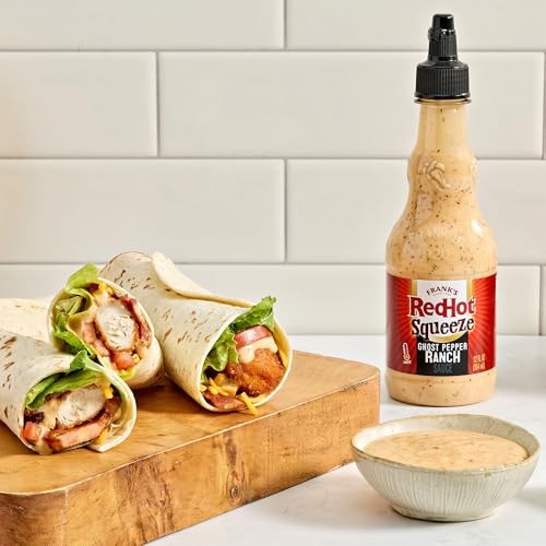 Frank’s RedHot Hot Sauce, Ghost Pepper Ranch, Squeeze Bottle, Hot Heat, Ghost Pepper Heat and Cool, Creamy Ranch, Squeeze on Burgers, Pizza, Salads, thumbnail