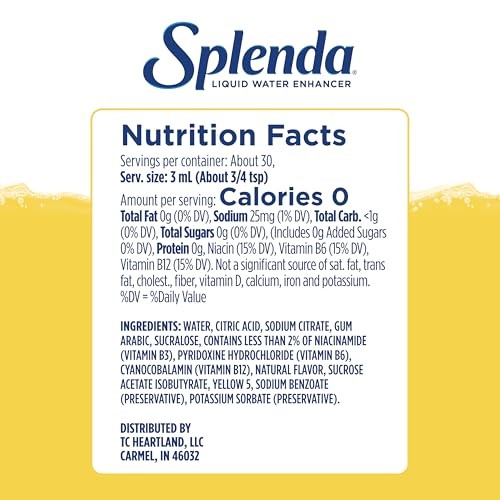 SPLENDA Liquid Water Enhancer Drops, Sugar Free, Zero Calorie, Natural Flavor, Concentrated Drink Mix, 3.11 Fl Oz Each Bottle (Lemonade, 1 Pack) thumbnail