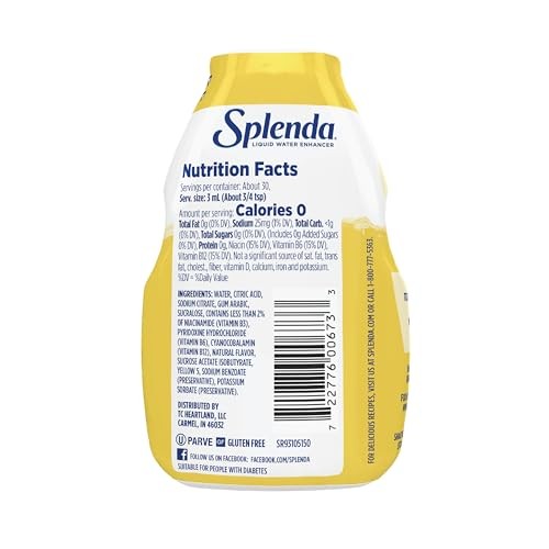 SPLENDA Liquid Water Enhancer Drops, Sugar Free, Zero Calorie, Natural Flavor, Concentrated Drink Mix, 3.11 Fl Oz Each Bottle (Lemonade, 1 Pack) thumbnail